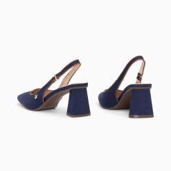 Vanessa Wu Escarpins | Escarpins Slingback Lara Marine A Bout Pointu