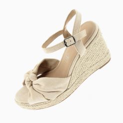 Vanessa Wu Sandales A Talon, Compensees | Sandales Compensees Nouees Zoella Beige Clair