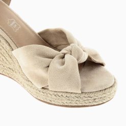 Vanessa Wu Sandales A Talon, Compensees | Sandales Compensees Nouees Zoella Beige Clair