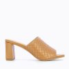 Vanessa Wu Sandales A Talon, Compensees | Mules A Talon Melaurie Camel Effet Tresse