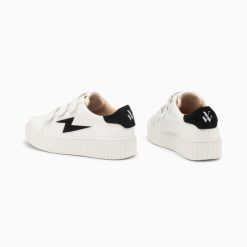 Vanessa Wu Sneakers | Baskets Eclair Vicky Blanc Et Noir A Scratchs