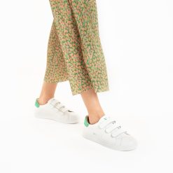 Vanessa Wu Sneakers | Baskets Nour Blanc Et Vert A Scratchs