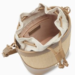 Vanessa Wu Sacs | Sac Seau Maryline Taupe En Raphia Tresse