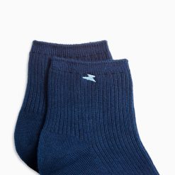 Vanessa Wu Chaussettes | Chaussettes Courtes Amy Bleu Marine Cotelees