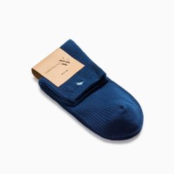 Vanessa Wu Chaussettes | Chaussettes Courtes Amy Bleu Marine Cotelees