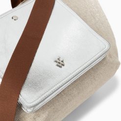 Vanessa Wu Sacs | Cabas Iris Beige A Pochette Argent