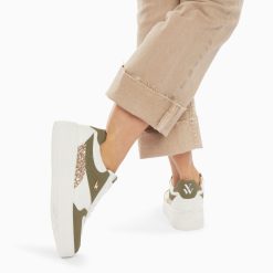 Vanessa Wu Sneakers | Baskets Nassita Kaki Et Or A Lacets