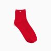 Vanessa Wu Chaussettes | Chaussettes Courtes Amy Rouges Cotelees