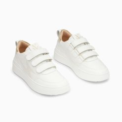 Vanessa Wu Sneakers | Baskets Eclair Lison Blanc Et Or A Scratchs