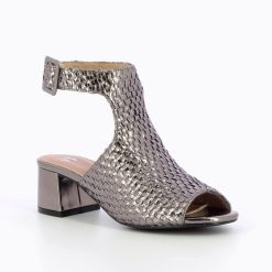 Vanessa Wu Sandales A Talon, Compensees | Sandales Manuella Anthracite Tressees Peep-Toe