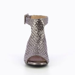 Vanessa Wu Sandales A Talon, Compensees | Sandales Manuella Anthracite Tressees Peep-Toe