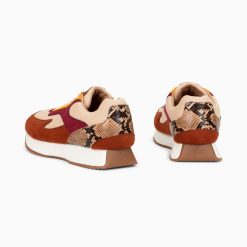 Vanessa Wu Sneakers | Baskets Anouk Marron Et Beige A Semelle Running