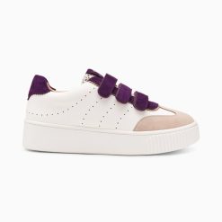 Vanessa Wu Sneakers | Baskets Marie Blanc Et Violet A Scratchs