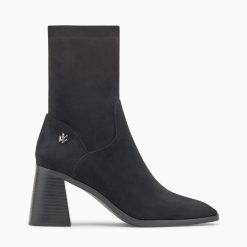 Vanessa Wu Bottines | Bottines Chaussettes Alizee Noires A Talon Trapeze