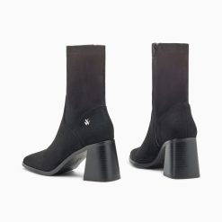 Vanessa Wu Bottines | Bottines Chaussettes Alizee Noires A Talon Trapeze