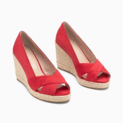 Vanessa Wu Sandales A Talon, Compensees | Sandales Compensees Peep-Toe Leonie Framboise