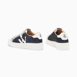 Vanessa Wu Sneakers | Baskets Monogramme Estelle A Paillettes Bleues