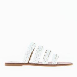 Vanessa Wu Sandales Plates | Mules Mila A Brides Tressees Blanches