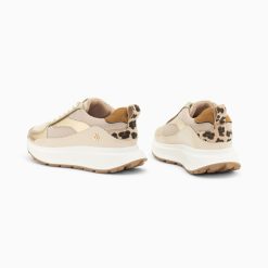 Vanessa Wu Sneakers | Baskets Emma Or Et Beige A Semelle Oversize