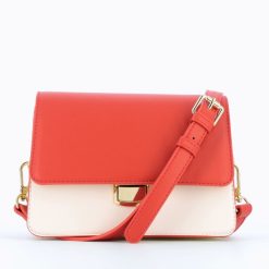 Vanessa Wu Sacs | Sac Rigide Lucia Rouge Et Jaune A Rabat