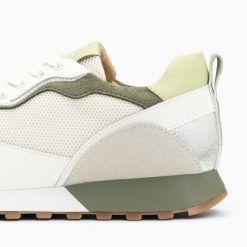 Vanessa Wu Sneakers | Baskets Margaux Gris Et Vert A Semelle Running