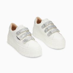 Vanessa Wu Sneakers | Baskets Eclair Eve Blanc Et Argent A Plateforme