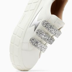 Vanessa Wu Sneakers | Baskets Eclair Eve Blanc Et Argent A Plateforme