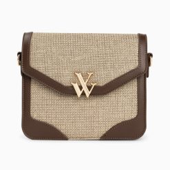 Vanessa Wu Sacs | Petit Sac Cartable Blair Marron En Tweed