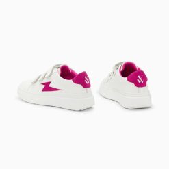 Vanessa Wu Sneakers | Baskets Eclair Fanny Blanc Et Fuchsia A Scratchs