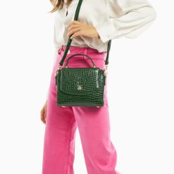 Vanessa Wu Sacs | Petit Sac A Main Joanne Vert Croco