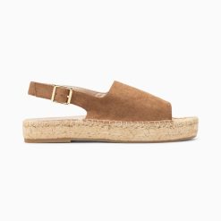 Vanessa Wu Sandales Plates | Sandales Marjolaine Noisette A Semelle Espadrille