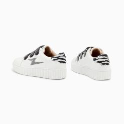 Vanessa Wu Sneakers | Baskets Eclair Darine Blanc Et Zebre A Scratchs Anthracite