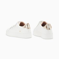 Vanessa Wu Sneakers | Baskets Mini Eclair Solange Blanc Et Or A Scratchs