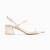 Vanessa Wu Sandales A Talon, Compensees | Sandales A Talon Minimalistes Tiphaine Tissees Blanc Et Or