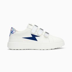 Vanessa Wu Sneakers | Baskets Eclair Salome Blanc Et Bleu A Scratchs Argent