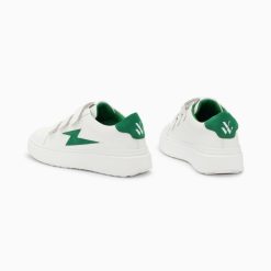 Vanessa Wu Sneakers | Baskets Eclair Fanny Blanc Et Vert A Scratchs