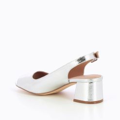 Vanessa Wu Escarpins | Escarpins Peep-Toe Maureen Effet Craquele Argent