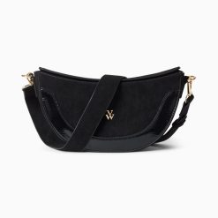 Vanessa Wu Sacs | Sac Demi-Lune Rym Noir Bi-Matiere