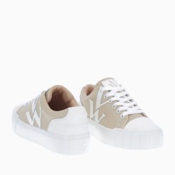 Vanessa Wu Sneakers | Baskets Monogramme Lexie En Tweed Beige