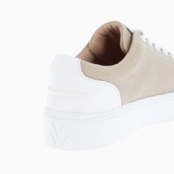 Vanessa Wu Sneakers | Baskets Monogramme Lexie En Tweed Beige