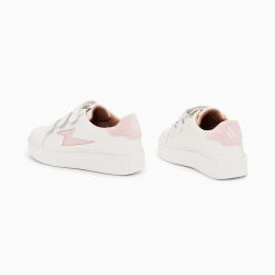 Vanessa Wu Sneakers | Baskets Eclair Vicky Blanc Et Rose A Scratchs