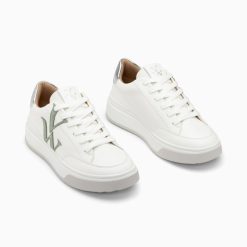 Vanessa Wu Sneakers | Baskets Monogramme Candice Blanc Et Vert