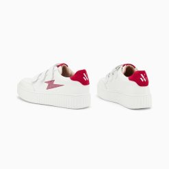 Vanessa Wu Sneakers | Baskets Eclair Damia Blanc Et Rouge A Scratchs