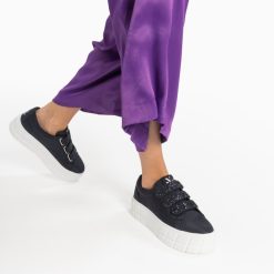 Vanessa Wu Sneakers | Baskets Monica Noires A Scratchs Glitter Et Plateforme