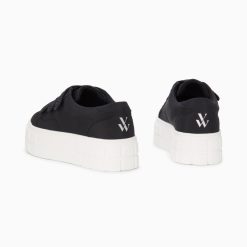 Vanessa Wu Sneakers | Baskets Monica Noires A Scratchs Glitter Et Plateforme