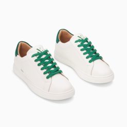 Vanessa Wu Sneakers | Baskets Steph Blanc Et Vert Sapin A Lacets