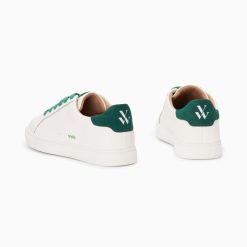 Vanessa Wu Sneakers | Baskets Steph Blanc Et Vert Sapin A Lacets