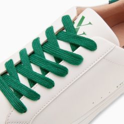 Vanessa Wu Sneakers | Baskets Steph Blanc Et Vert Sapin A Lacets