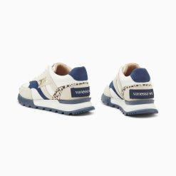 Vanessa Wu Sneakers | Baskets Eclair Liena Bleu Et Or A Semelle Running