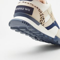 Vanessa Wu Sneakers | Baskets Eclair Liena Bleu Et Or A Semelle Running